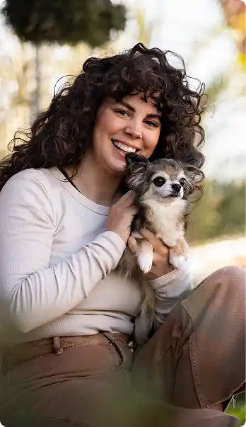 Josefina M. y Ram, su cachorro